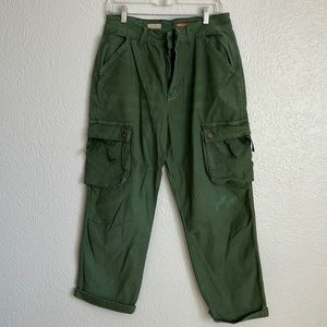 Anthropologie Green Cargo Pants
